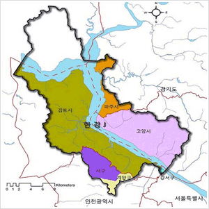 한강 J - 김포시, 인천광역시(서구, 계양구), 고양시, 파주시